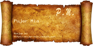 Pujer Mia névjegykártya